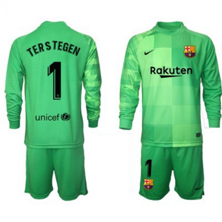 Fußballtrikots FC Barcelona Torwart Ter Stegen 1 Kinder 2021-2022 Langarm Ausweichtrikot kaufen